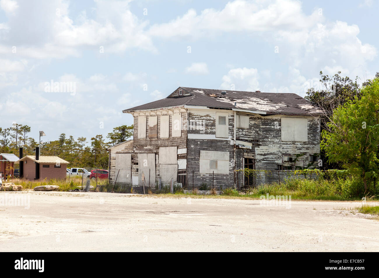 Fatiscenti, abbandonata la stazione di Monroe edificio nella Big Cypress National Preserve e Florida Everglades. Foto Stock