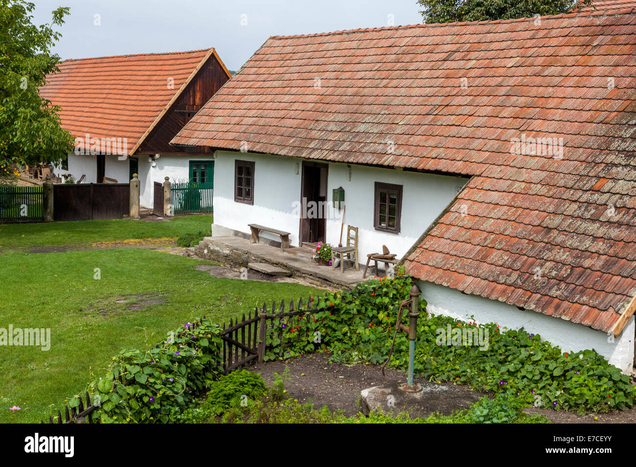 Prerov nad Labem, Boemia centrale, villaggio rurale Repubblica Ceca casa rustica Foto Stock
