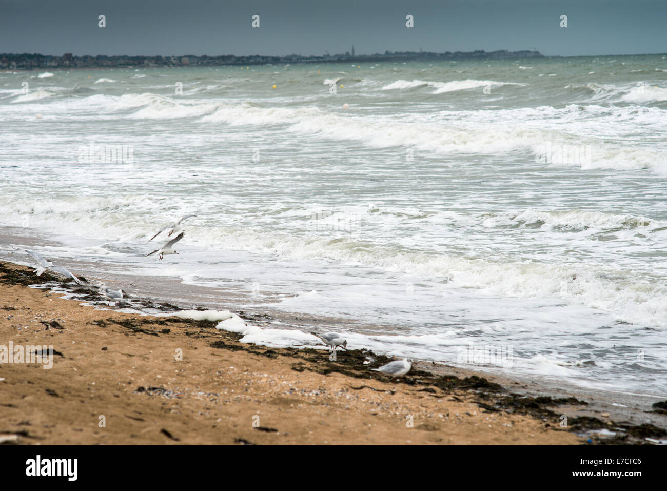 Spiagge della Normandia nel nord della Francia, il sito di invasione degli alleati in Europa sul D-Day 6 giugno 1944. Foto Stock