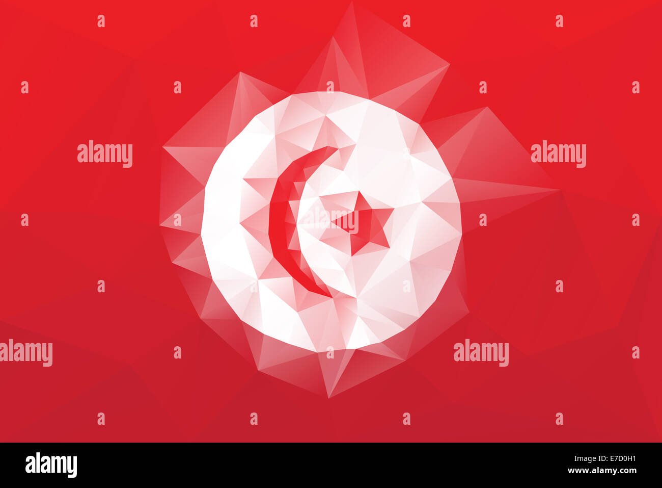 Bandiera tunisina - poligonale triangolare disegno vettoriale Foto Stock