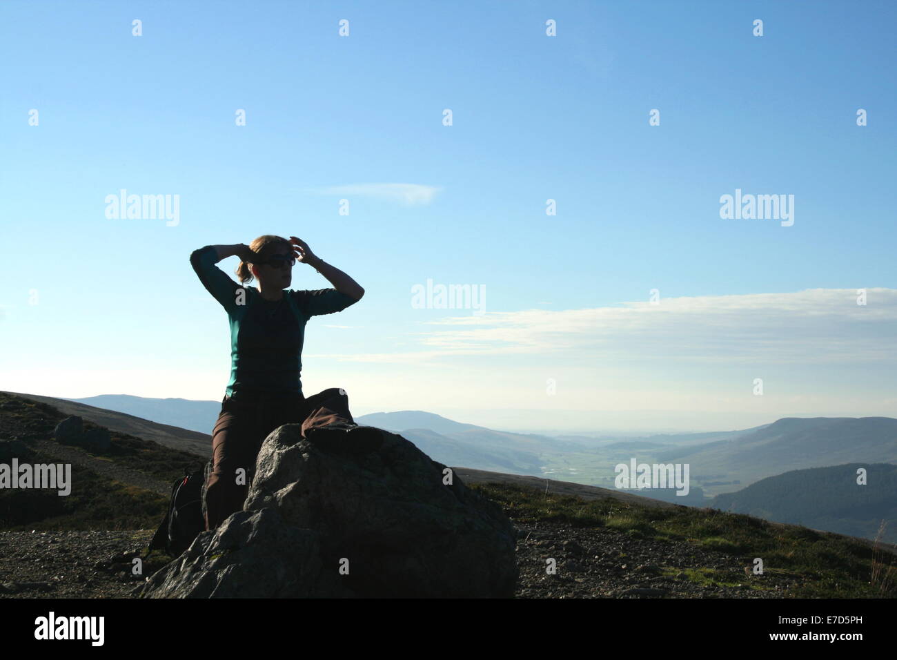 Vista da Loch Brandy Angus Scotalnd Foto Stock