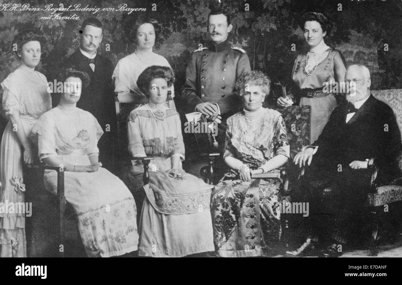 Il re Ludovico di Baviera & Family, circa 1910 Foto Stock