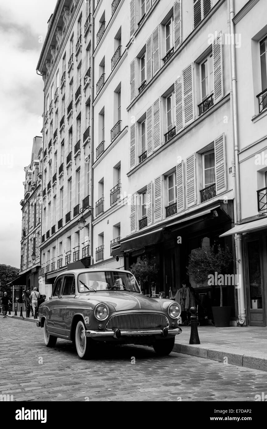 La vecchia strada di Parigi Francia Foto Stock