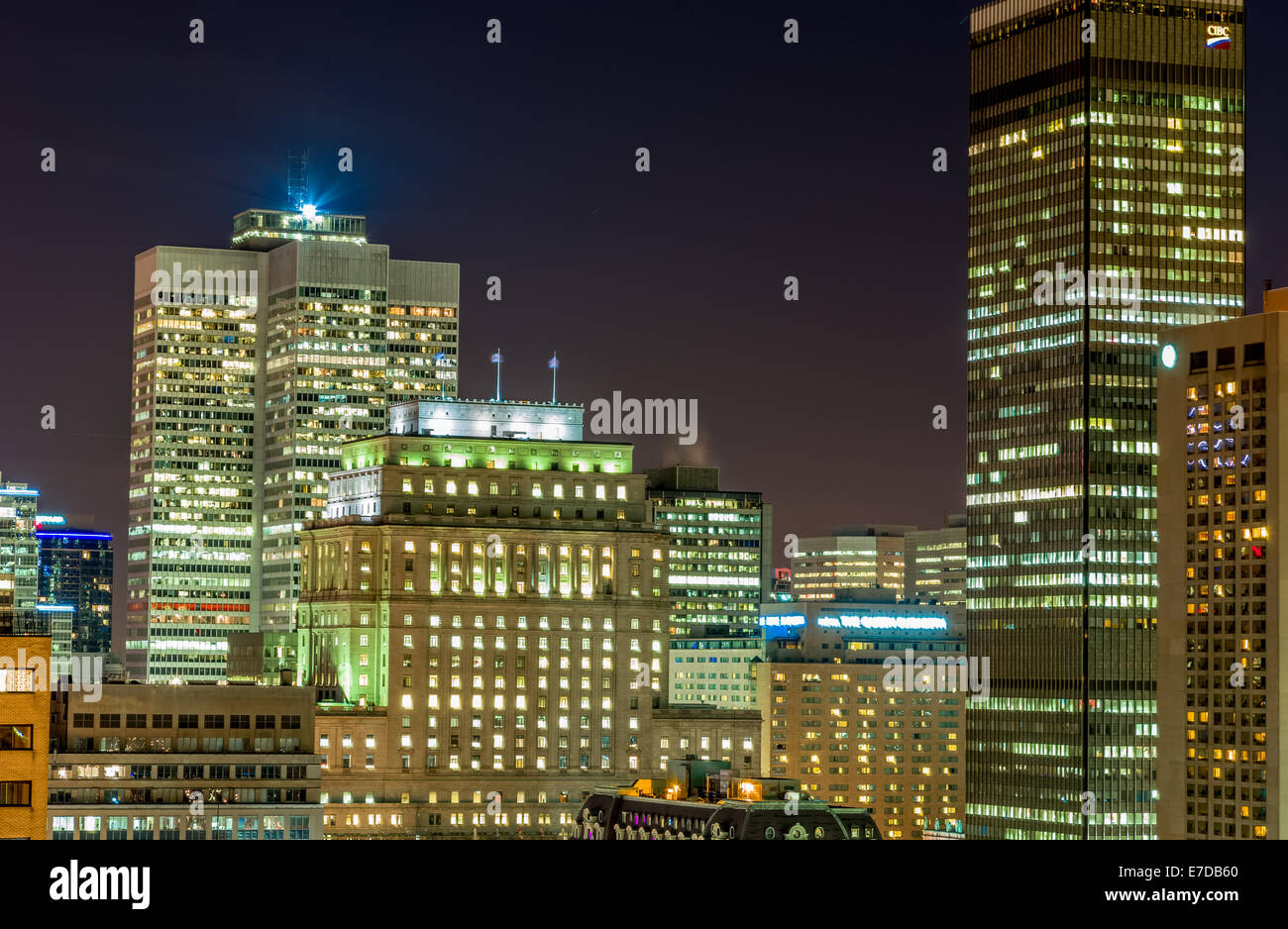 Lo Skyline di Montreal Cityscape paesaggio Panorama posteriore Foto Stock