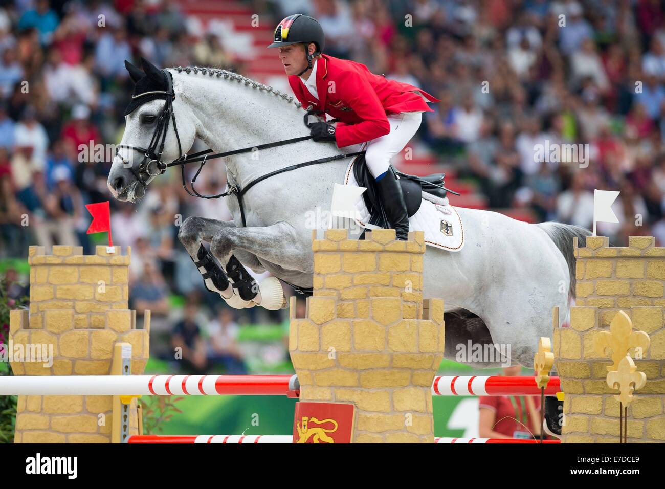 Caen, Francia. 06 Sep, 2014. FEI World Equestrian Games Marcus Ehning (GER) su Cornado NRW © Azione Sport Plus/Alamy Live News Foto Stock