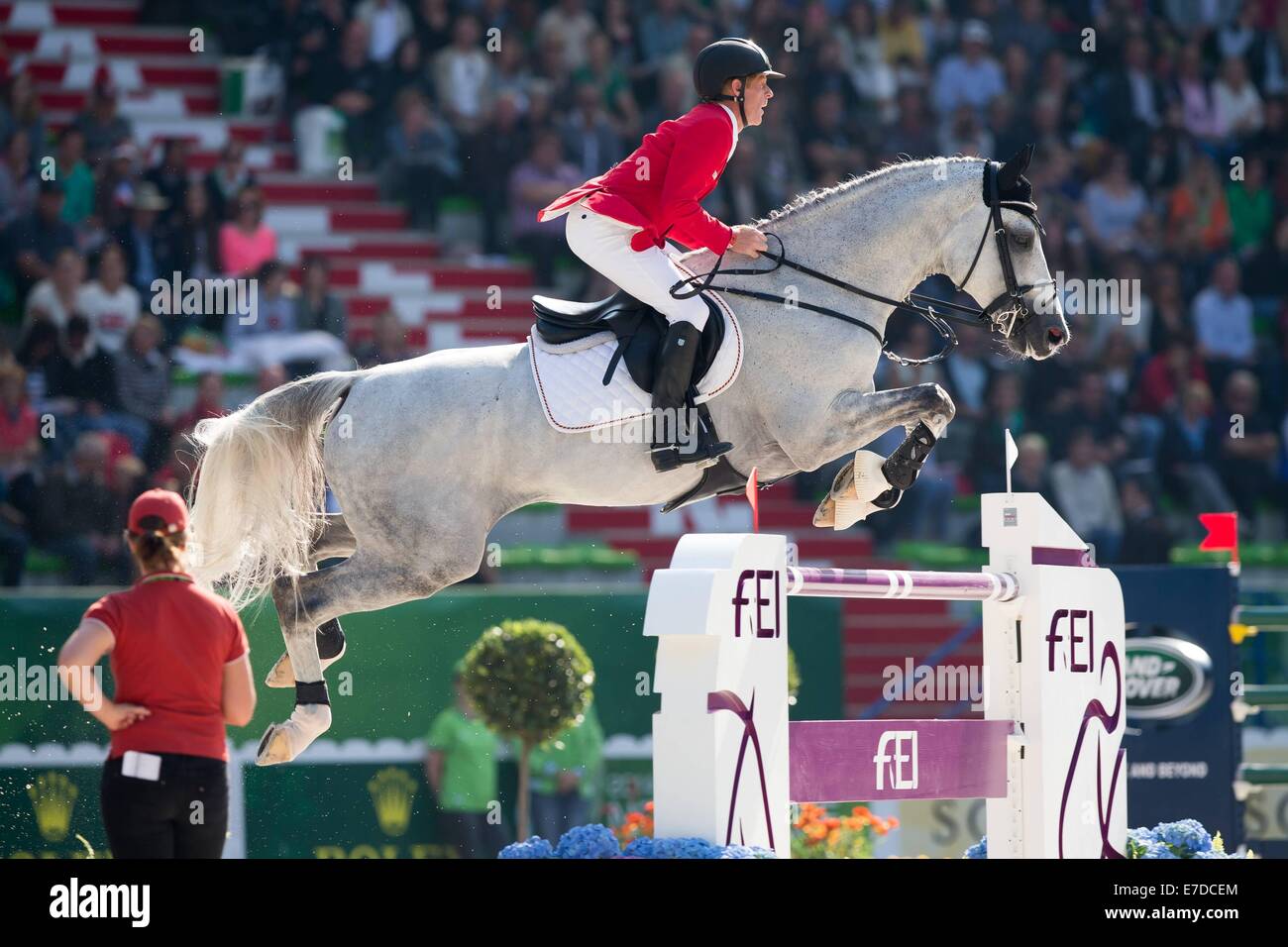 Caen, Francia. 03Sep, 2014. Alltech FEI World Equestrian Games - Jumping Primo Round - Team la concorrenza. Marcus Ehning (GER) su Cornado NRW. © Azione Sport Plus/Alamy Live News Foto Stock