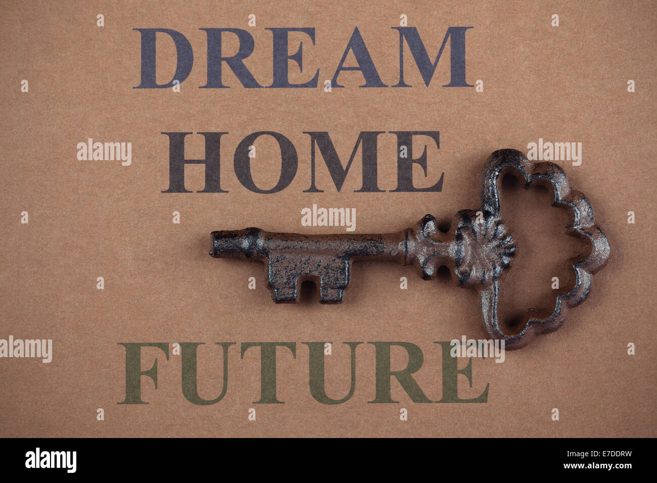 Chiave di rare con sogno, Home, futuro parole. Foto Stock