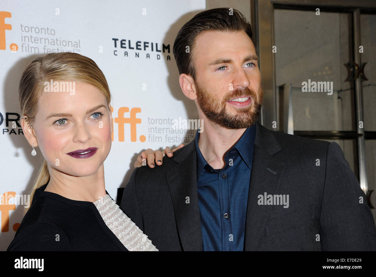Alice Eve, Chris Evans al 2014 Toronto International Film Festival. TIFF 2014 Foto Stock