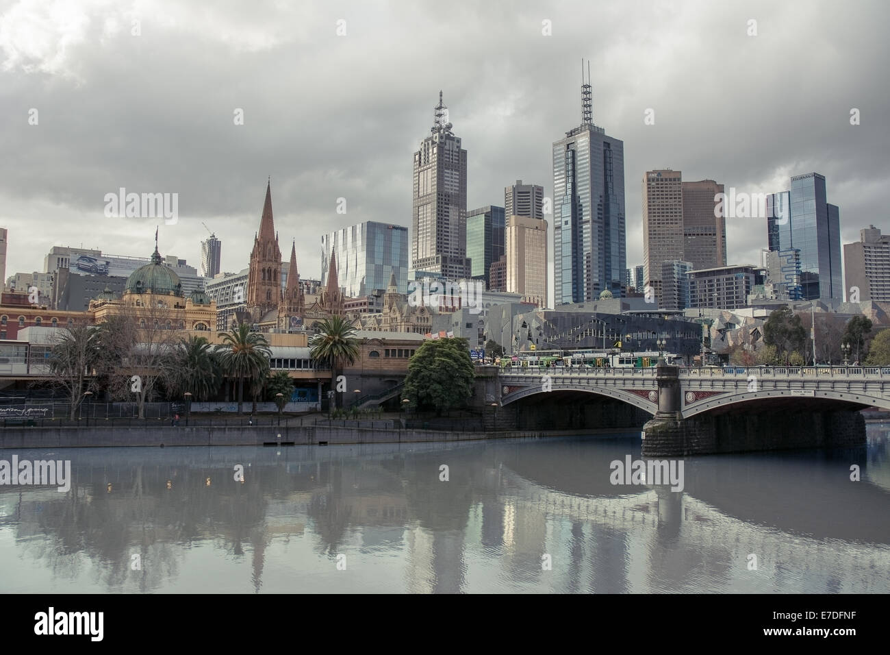 Southbank Promenade Princess Bridge Melbourne Australia Foto Stock