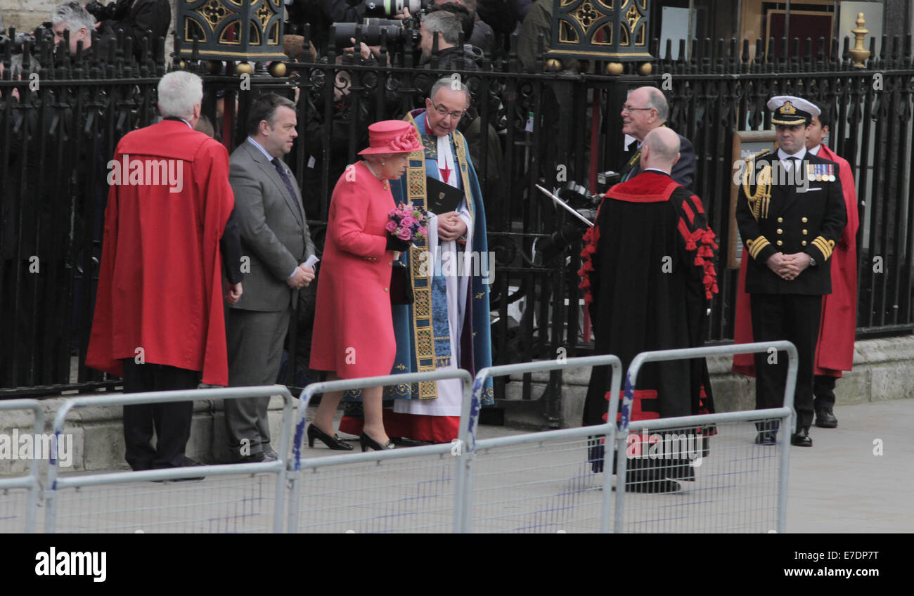 Giornata del Commonwealth osservanza e servizio di reception presso l'Abbazia di Westminster. Dotato di: Queen Elizabeth dove: Londra, Regno Unito quando: 10 Mar 2014 Foto Stock