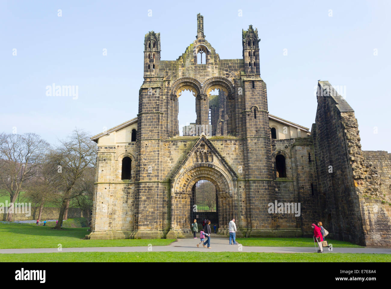 Abbazia di Kirkstall kirkstall, Leeds, West Yorkshire, Inghilterra. Un secolo XII rovinato monastero cistercense. Foto Stock