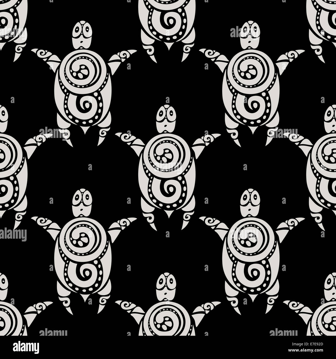 Le tartarughe di mare. Vettore di Seamless pattern. Foto Stock