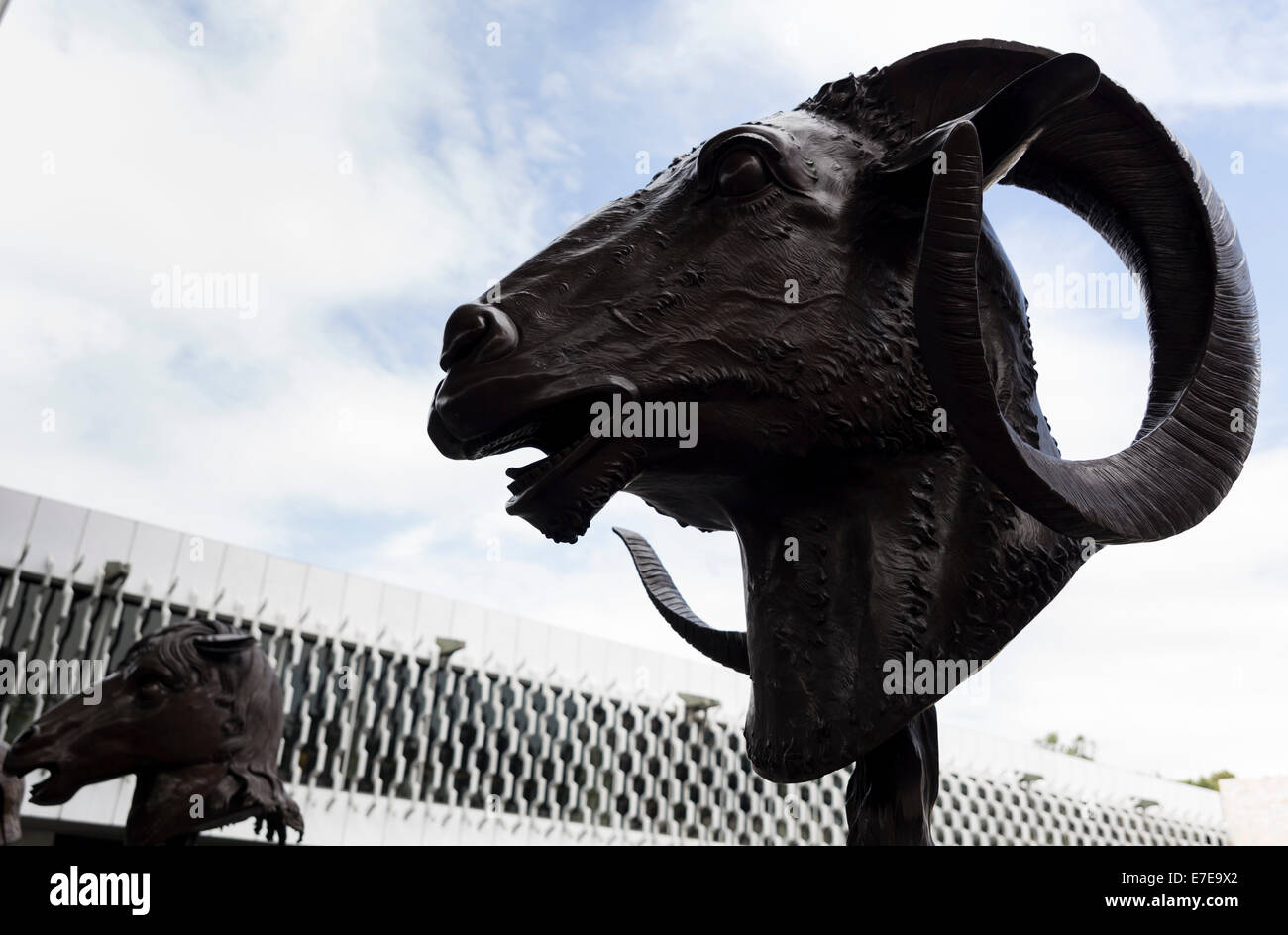 Museo Nacional de Antropologia (Museo Nazionale di Antropologia), Ariete statua che simboleggia un segno dello zodiaco. Foto Stock