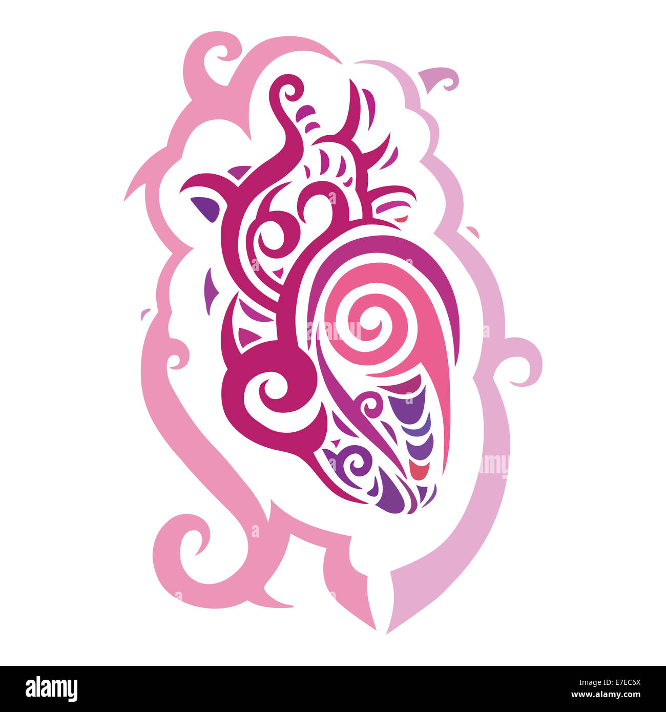 Cuore decorativo. Modello etnico. Foto Stock