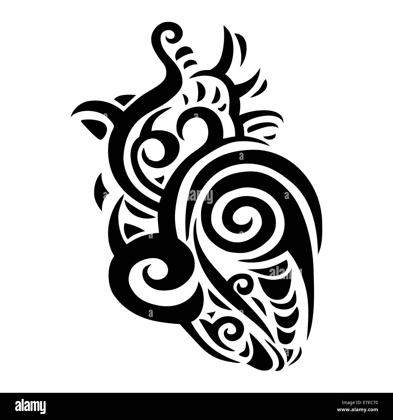 Cuore decorativo. Modello etnico. Foto Stock