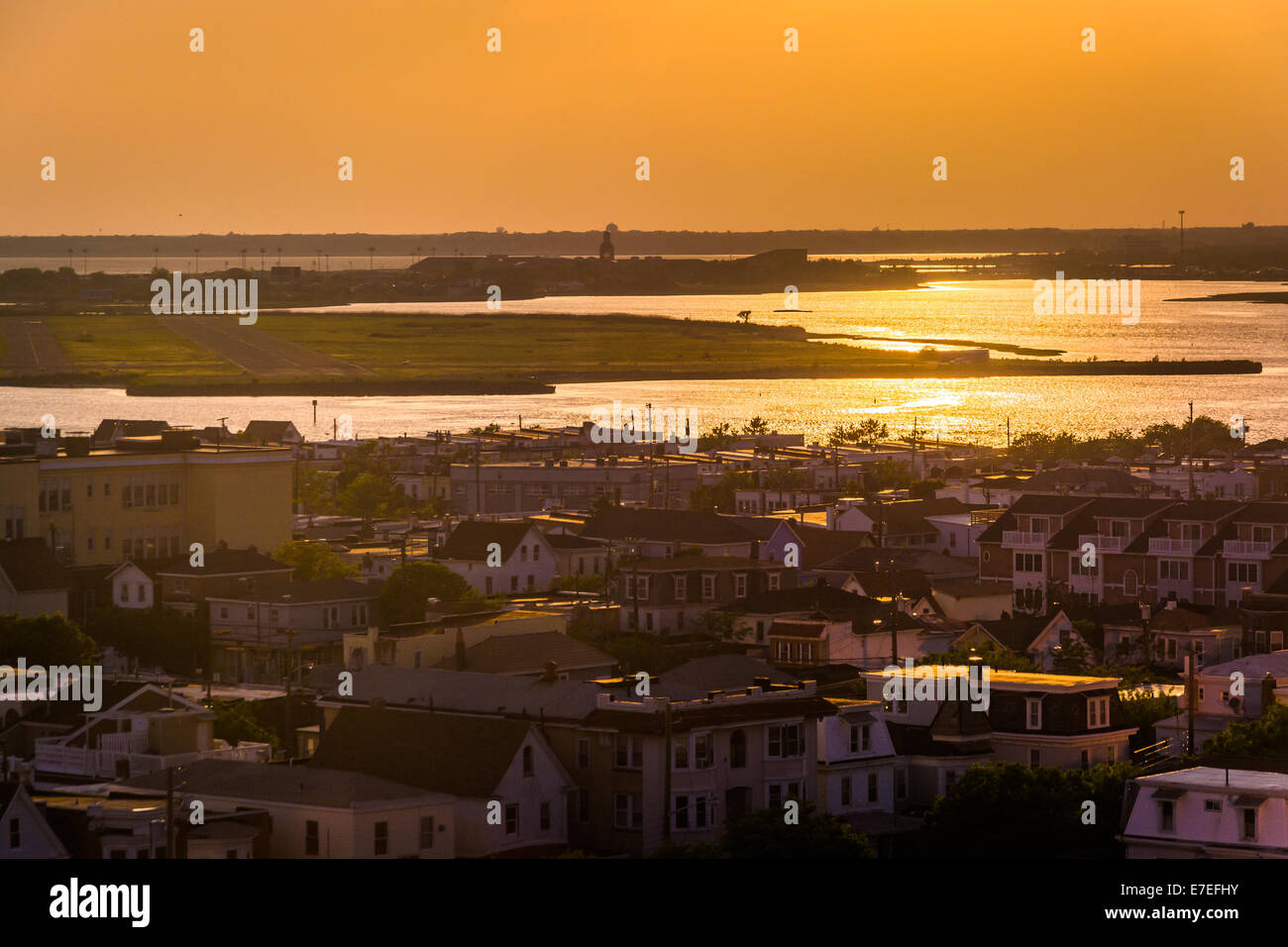 Vista dalla Trump Plaza garage al tramonto in Atlantic City, New Jersey. Foto Stock