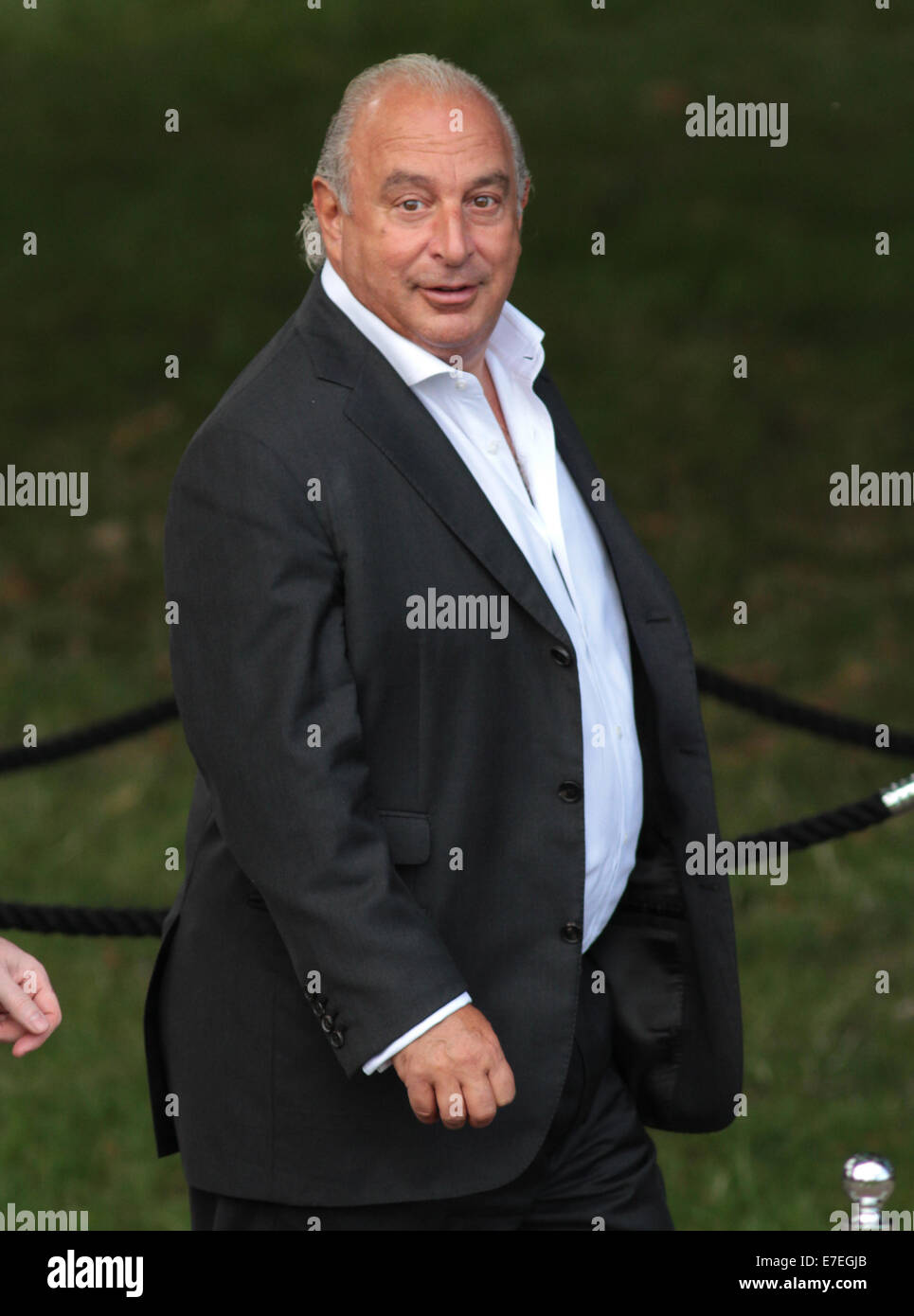 Londra, UK, 15 Settembre 2014: Philip Green assiste la Burberry Prorsum Fashion Show il giorno 4 del LFW SS15 a Londra Credito: SimonJames/Alamy Live News Foto Stock