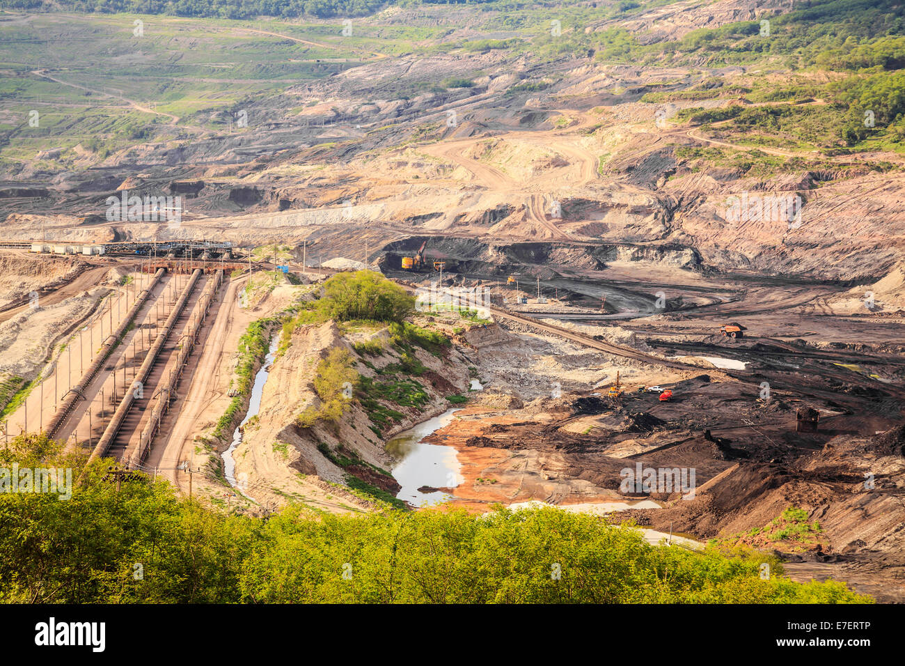 Il sito per l'estrazione di lignite in Lampang, Thailandia Foto Stock