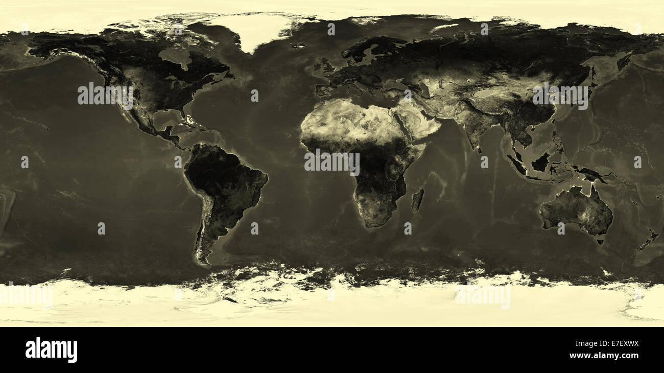 Misura Extra large mondo fisico mappa illustrazione. Immagine è stata creata da 90 piccoli pezzi fusi in una enorme foto. Foto Stock