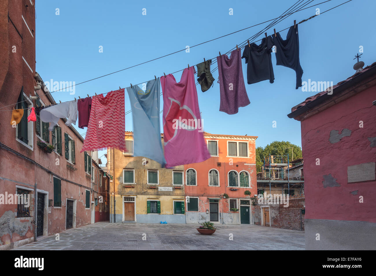 Tribunale di Venezia sulla mattina tempo Foto Stock
