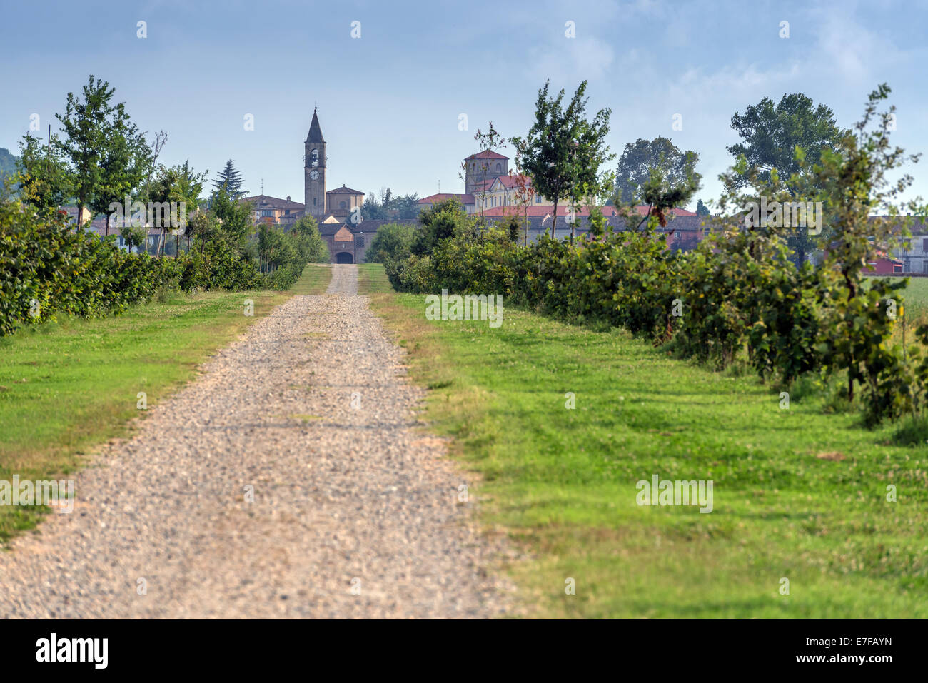 Strada rurale in Italia città Foto Stock