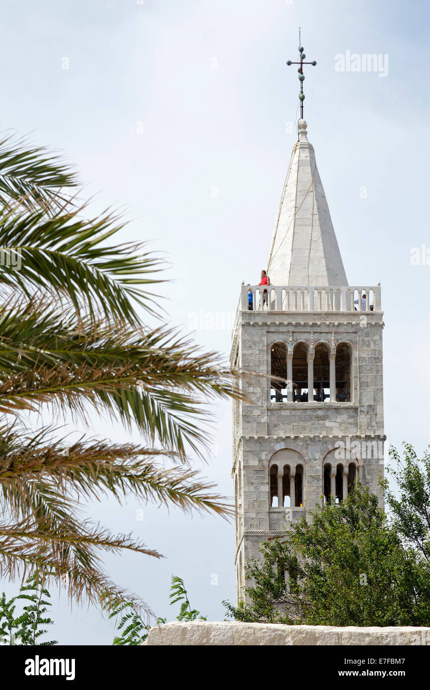 Torre di Santa Maria la beata, Città di Rab, isola di Rab, golfo di Kvarner, Croazia Foto Stock