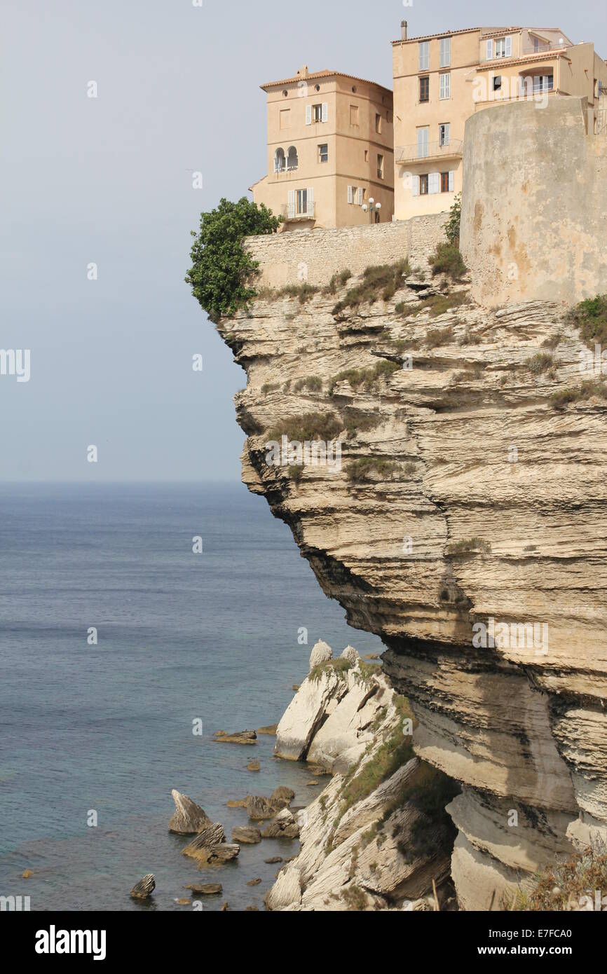 Vista panoramica di Bonifacio, Corsica, nel sud della Francia Foto Stock