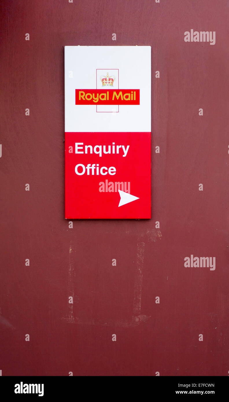 Royal Mail indagine segno di Office Foto Stock