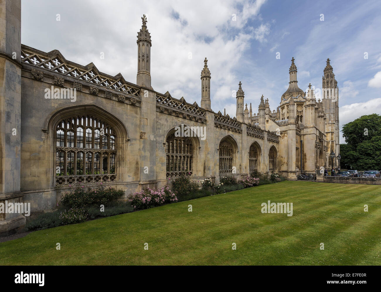 Esterno del Kings College di Cambridge, Cambridgeshire, England, Regno Unito Foto Stock