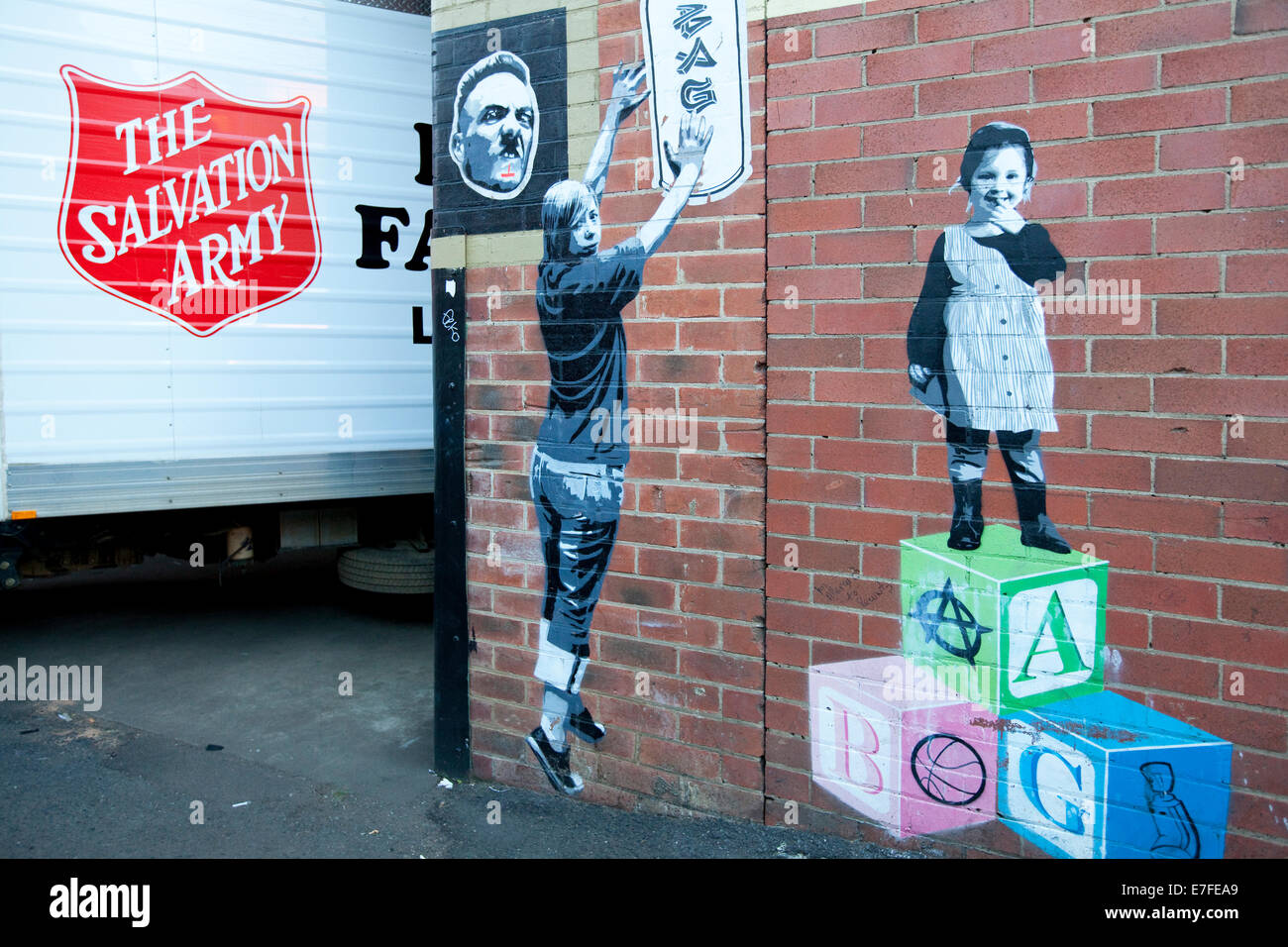 Incollare l arte di strada, vicoletto Gallery, Lismore, NSW, Australia Foto Stock