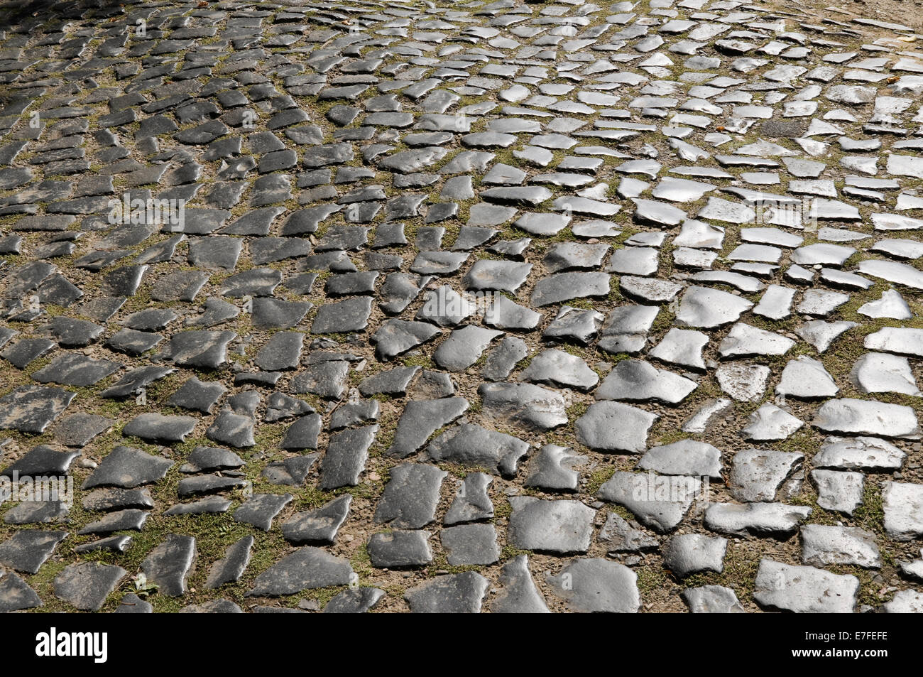 In ciottoli di superficie stradale, Germania. Foto Stock