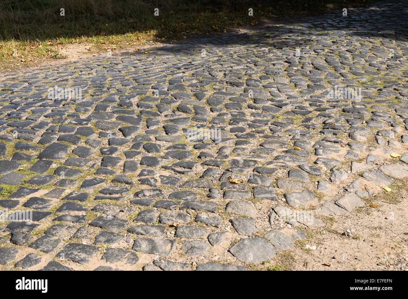 In ciottoli di superficie stradale, Germania. Foto Stock
