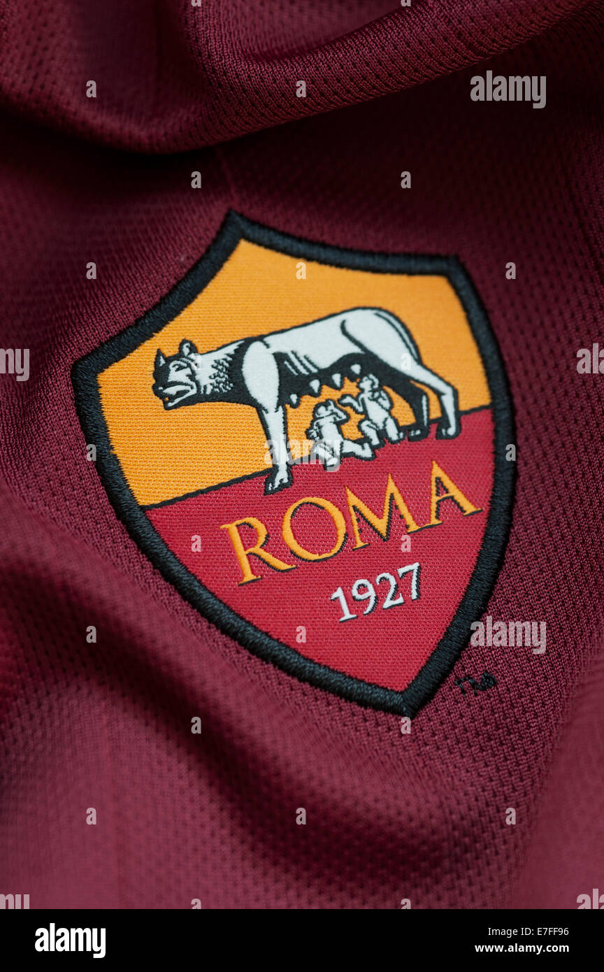 Close up A.S. Roma Crest Foto Stock