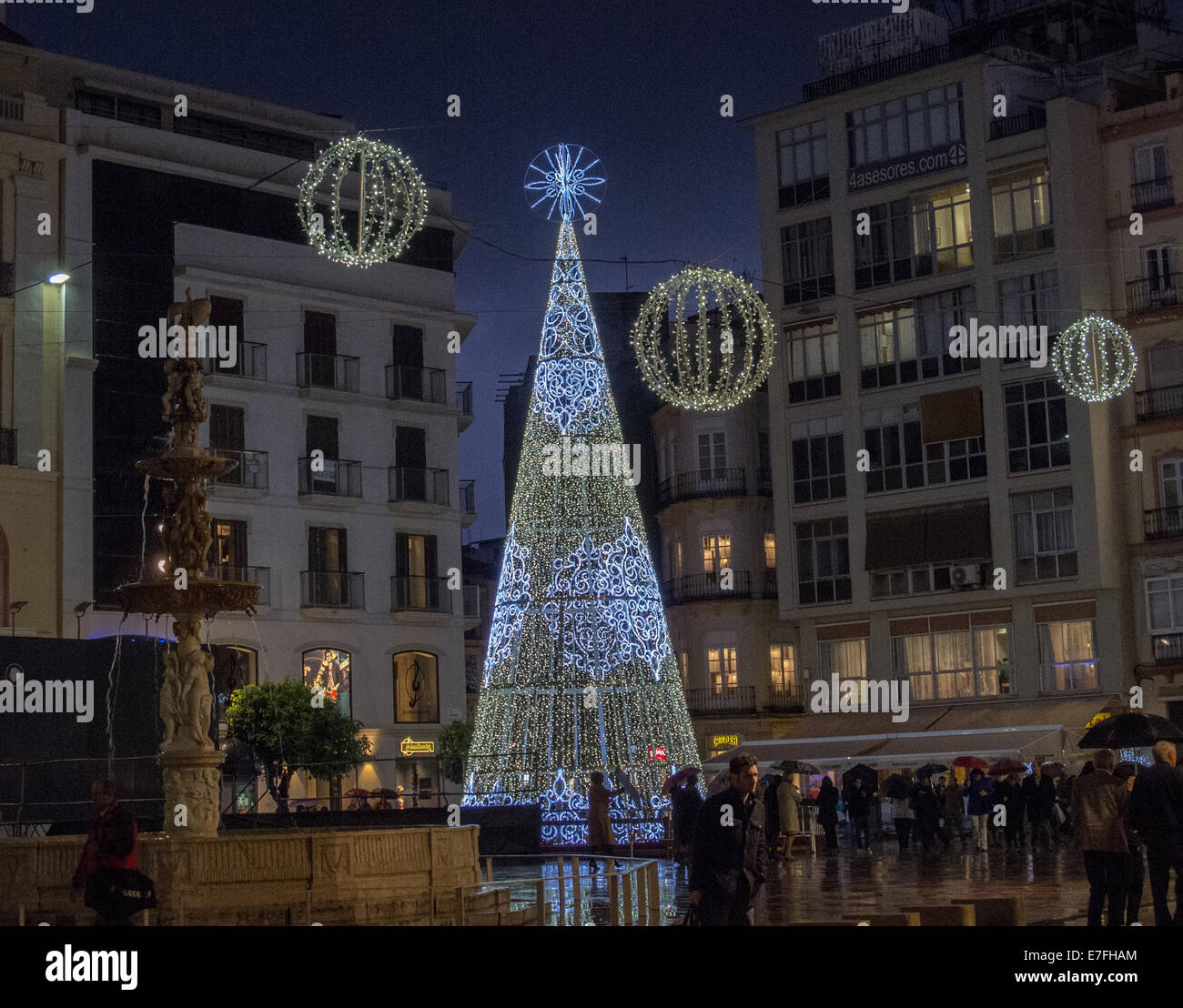 Le decorazioni di Natale in Malaga Foto Stock