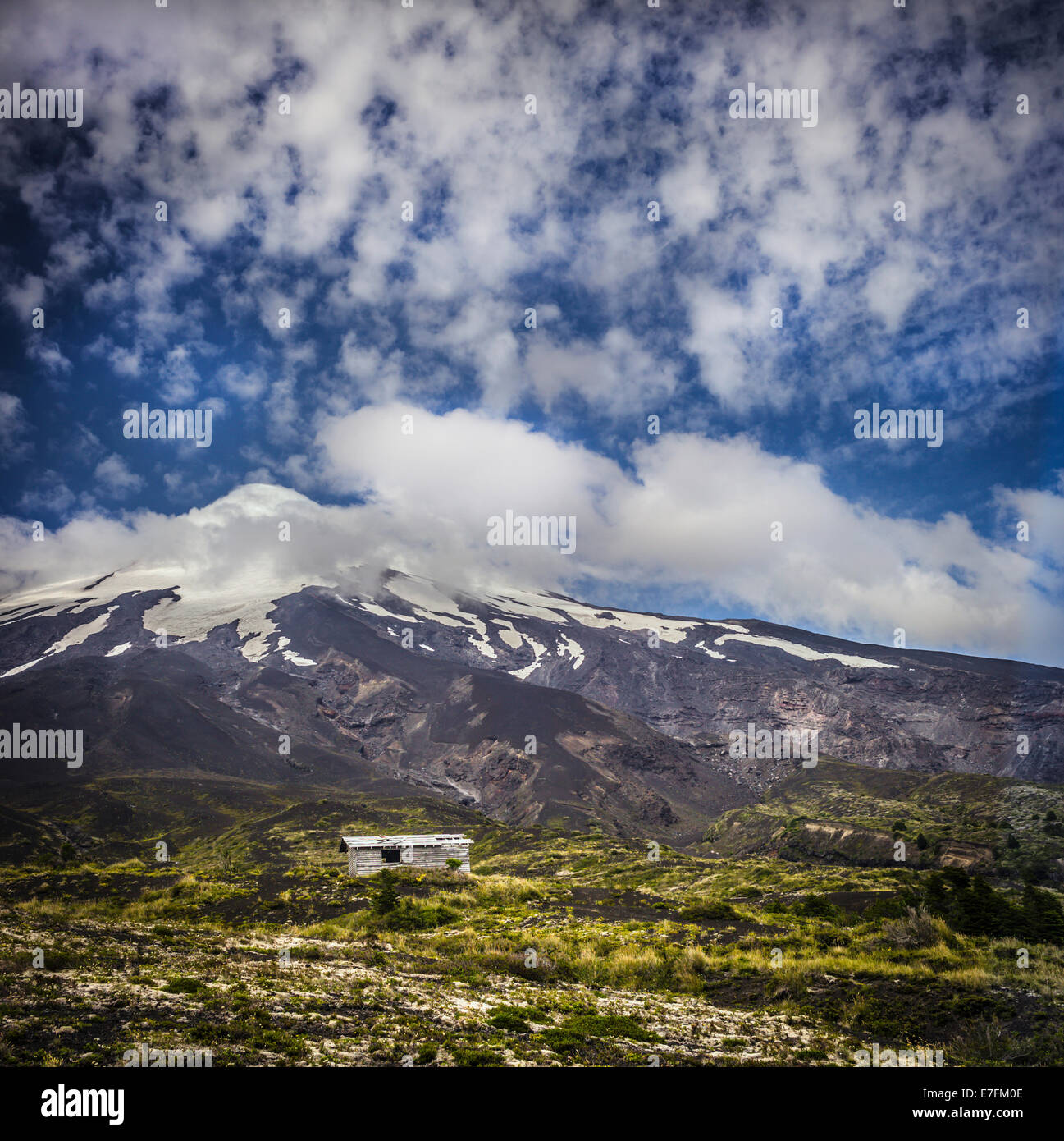 Rifugio di montagna di Osorno, Cile Foto Stock