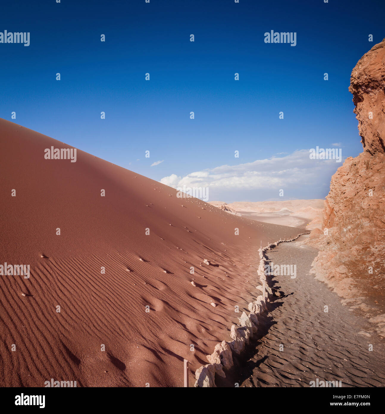 Dune di sabbia nella Valle della Luna, il Deserto di Atacama, Cile. Foto Stock