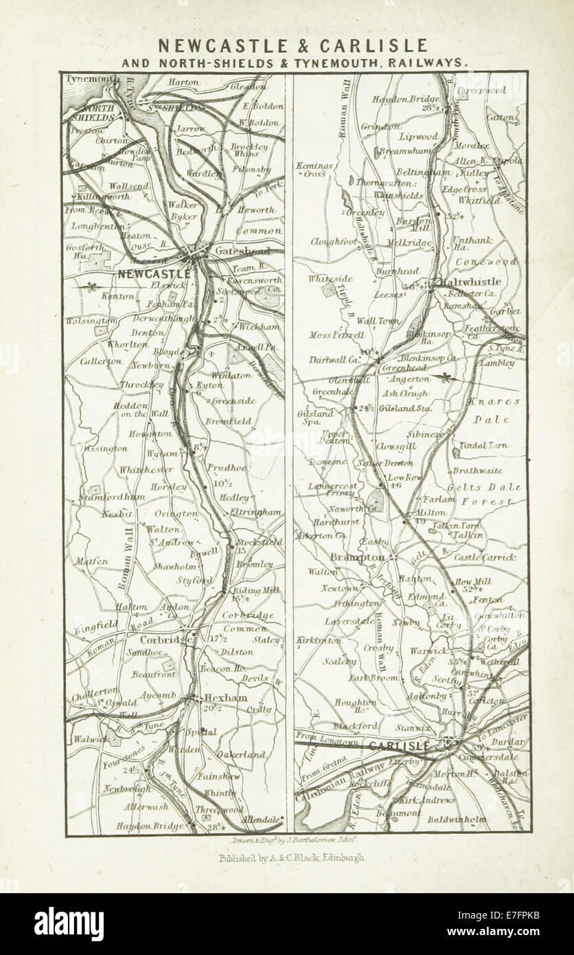 EW(1884) p.406 - Newcastle e Carlisle e North Shields e ferrovie di Tynemouth - UNA C nero (pub) Foto Stock