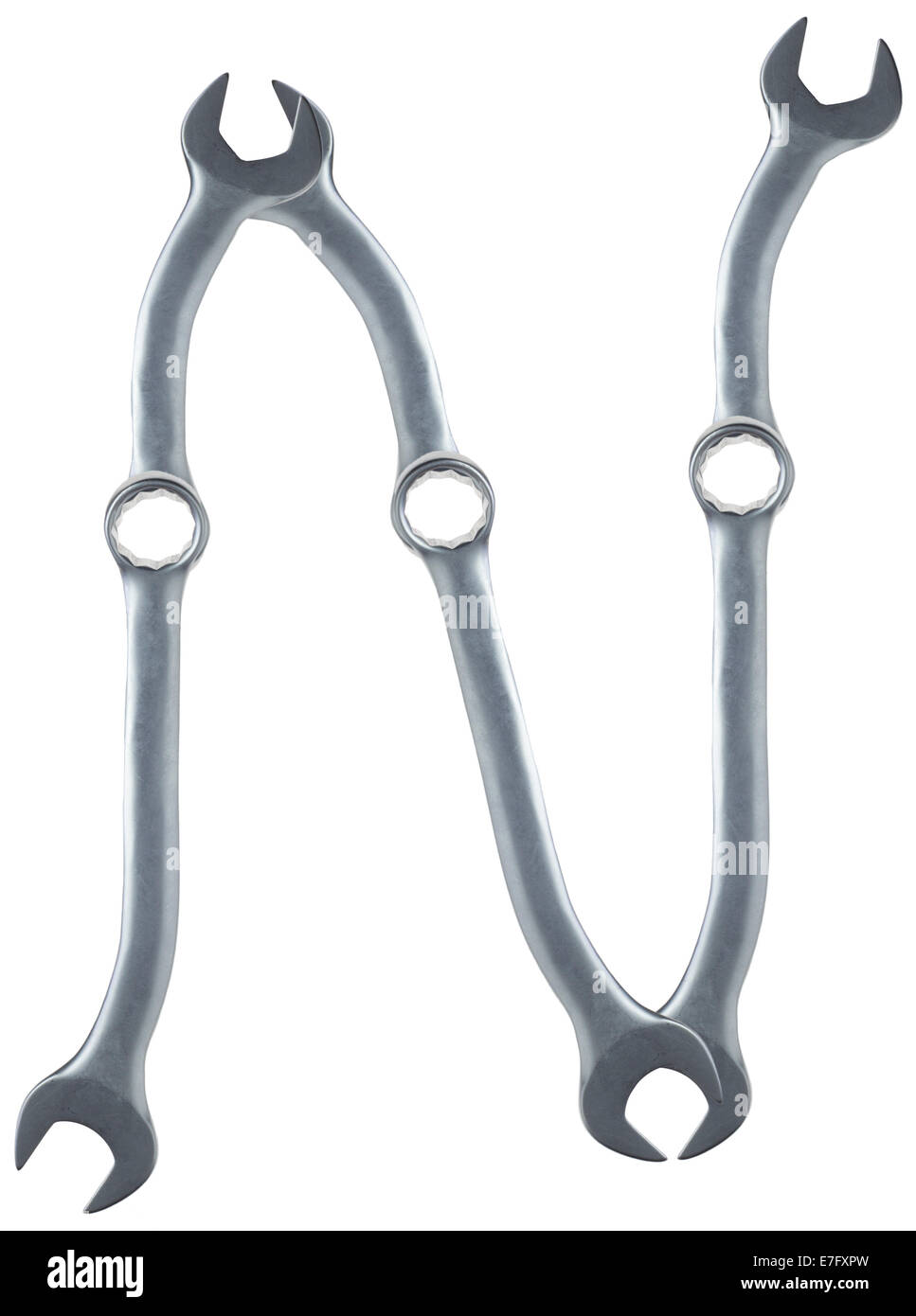 Lettera n fatto di chiavi Foto Stock