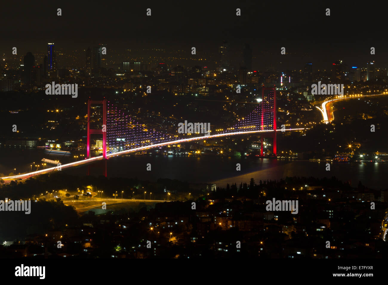 Istanbul Ponte sul Bosforo Camlica Hill Foto Stock