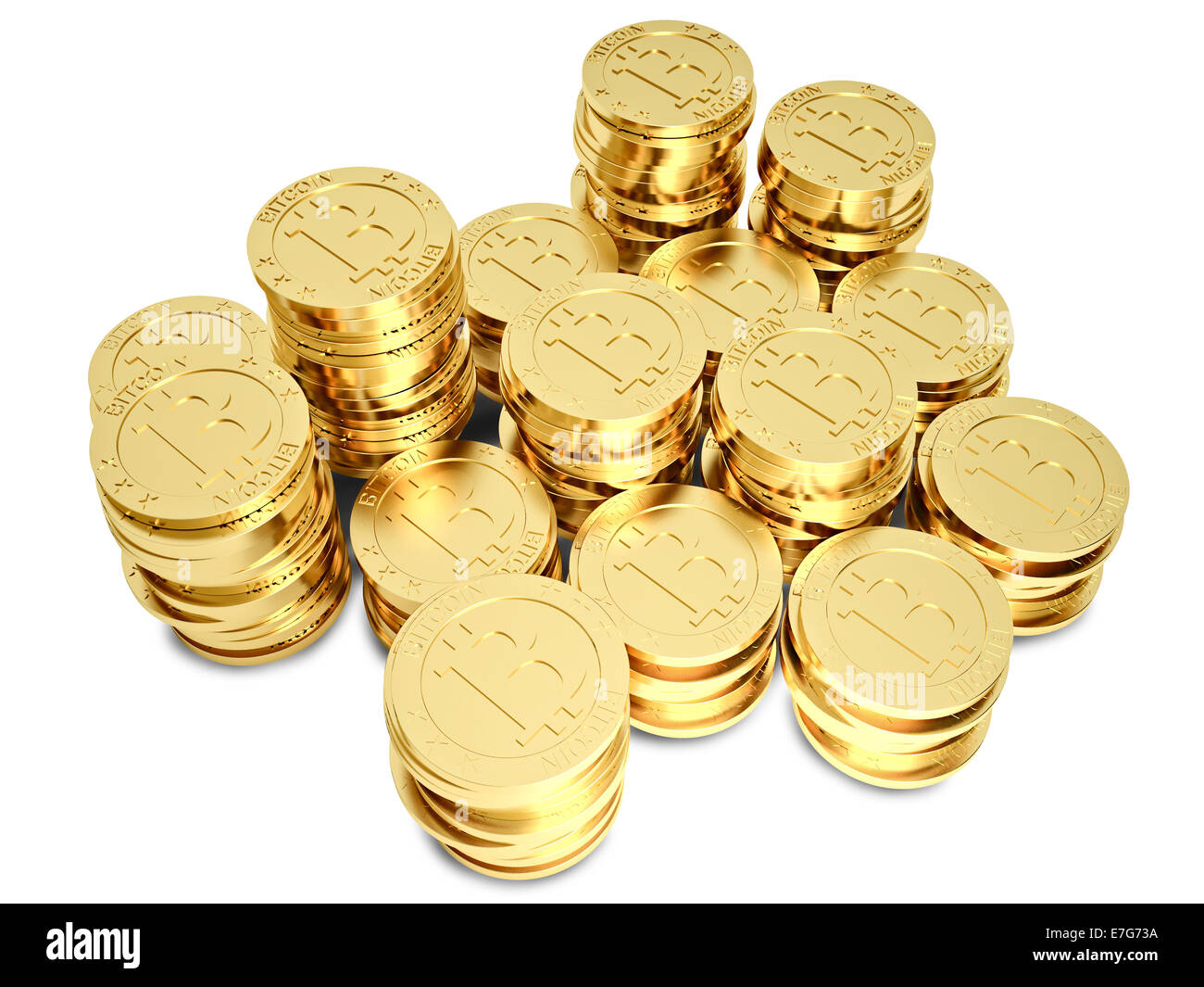 3d golden bitcoin il contesto finanziario Foto Stock