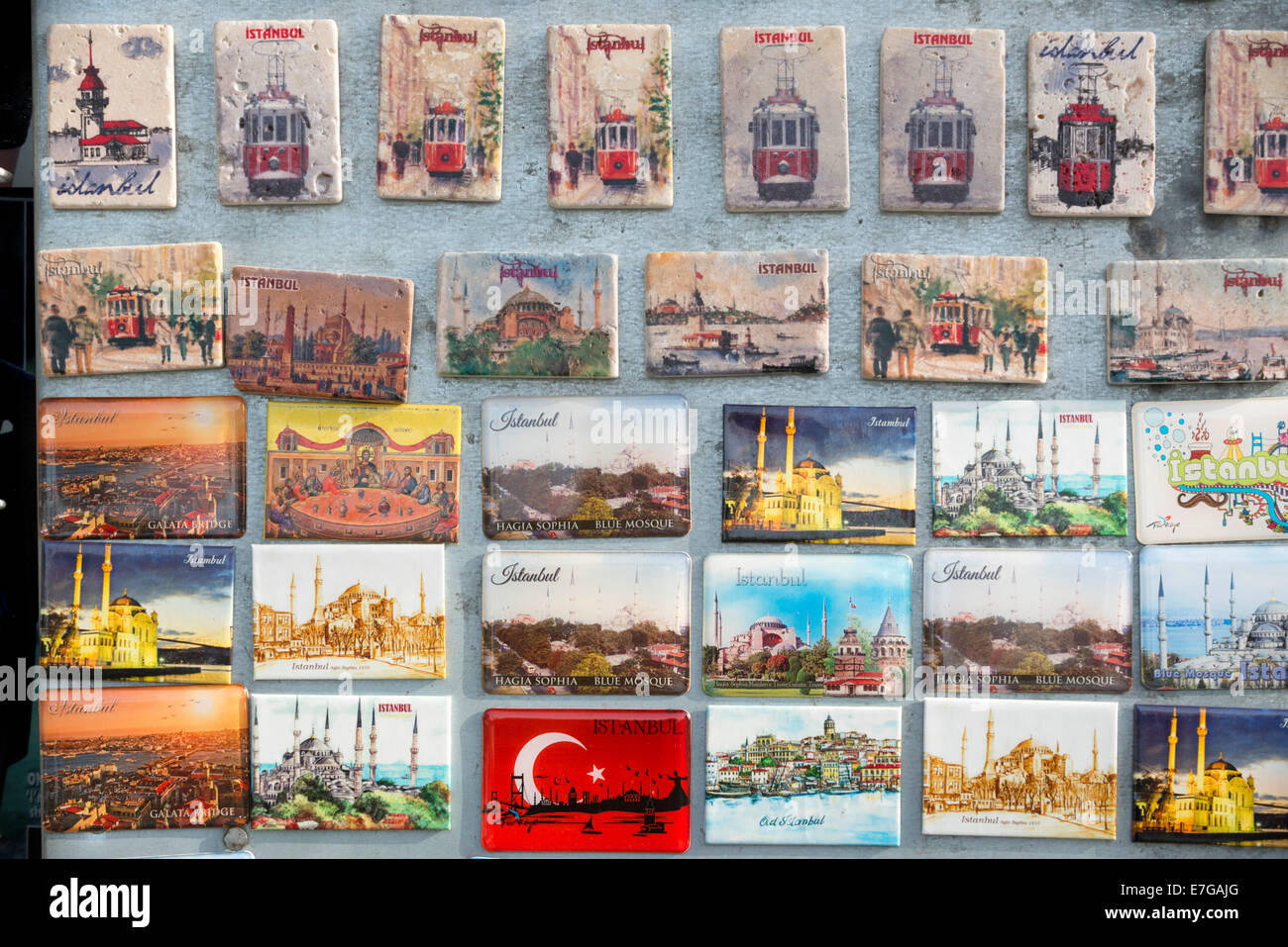 Magneti per il frigo in vendita a Istanbul Turchia. Foto Stock