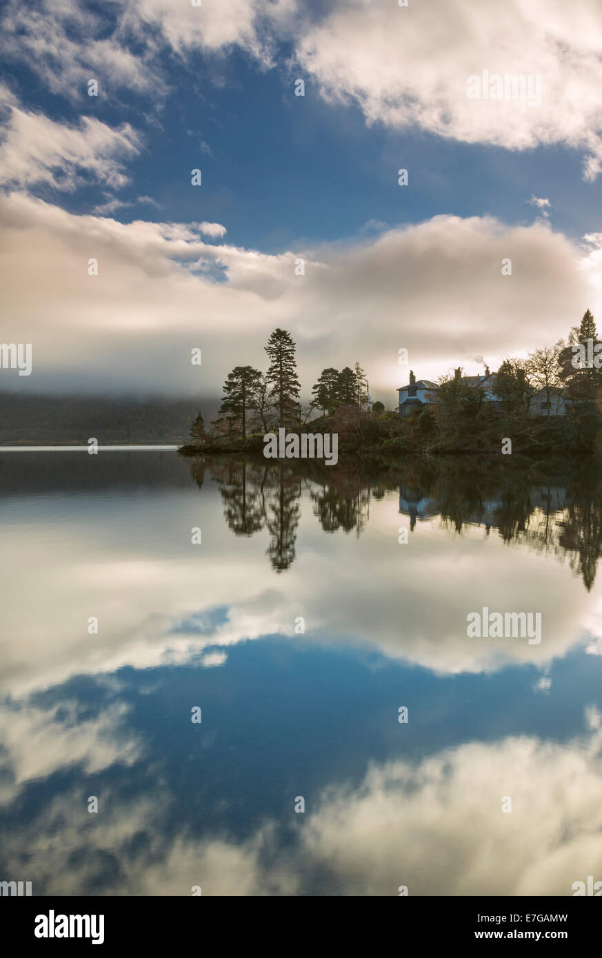 Brandlehow sul lago Derwent Water Borrowdale in Cumbria, Inghilterra. Foto Stock