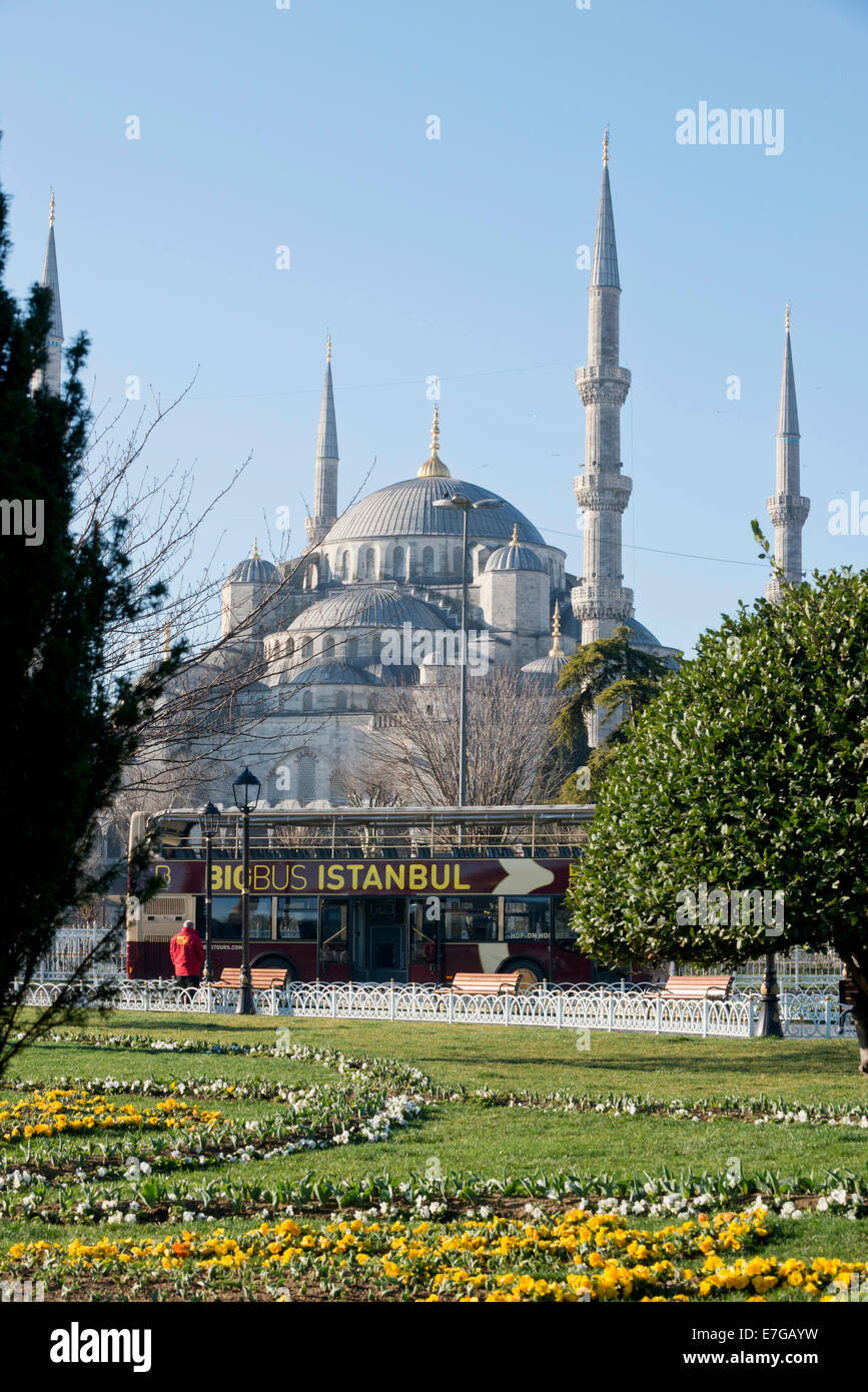 La Moschea del Sultano Ahmed, o la Moschea Blu ad Istanbul in Turchia Foto Stock