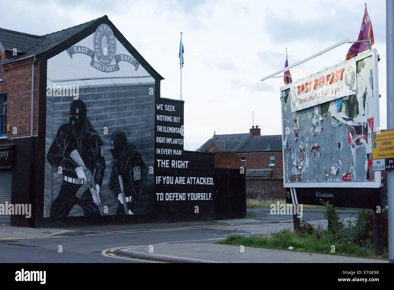 Pubblicità murale protestante Ulster Volunteer Force UVF, 12.8.2014 Foto Stock