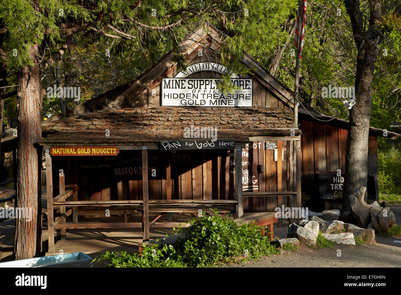 Matelot minatori di alimentazione/tesoro nascosto miniera d'oro, Columbia State Historic Park, Columbia, Tuolumne County, Sierra Nevada foothill Foto Stock