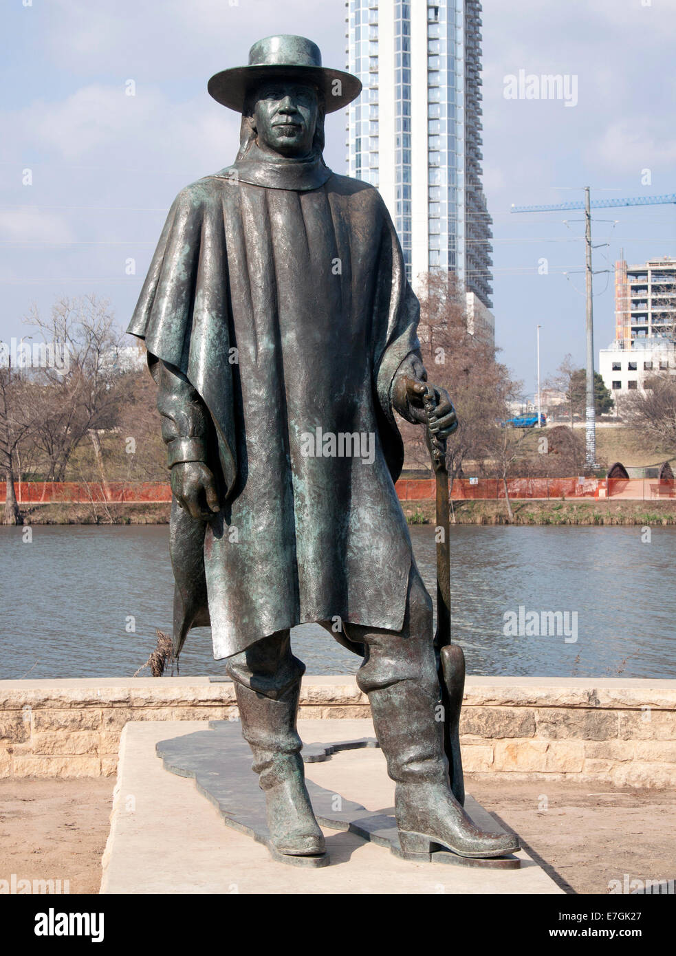 Stevie Ray Vaughn statua in Austin in Texas Foto Stock