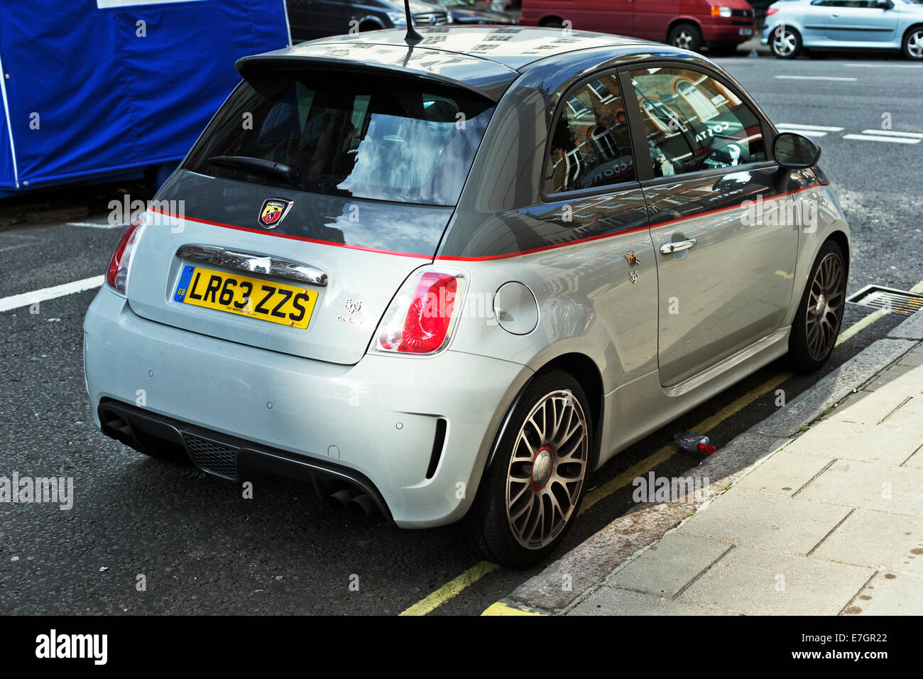 Fiat Abarth 595 Turismo, Bickenhall Street, London, England, Regno Unito Foto Stock