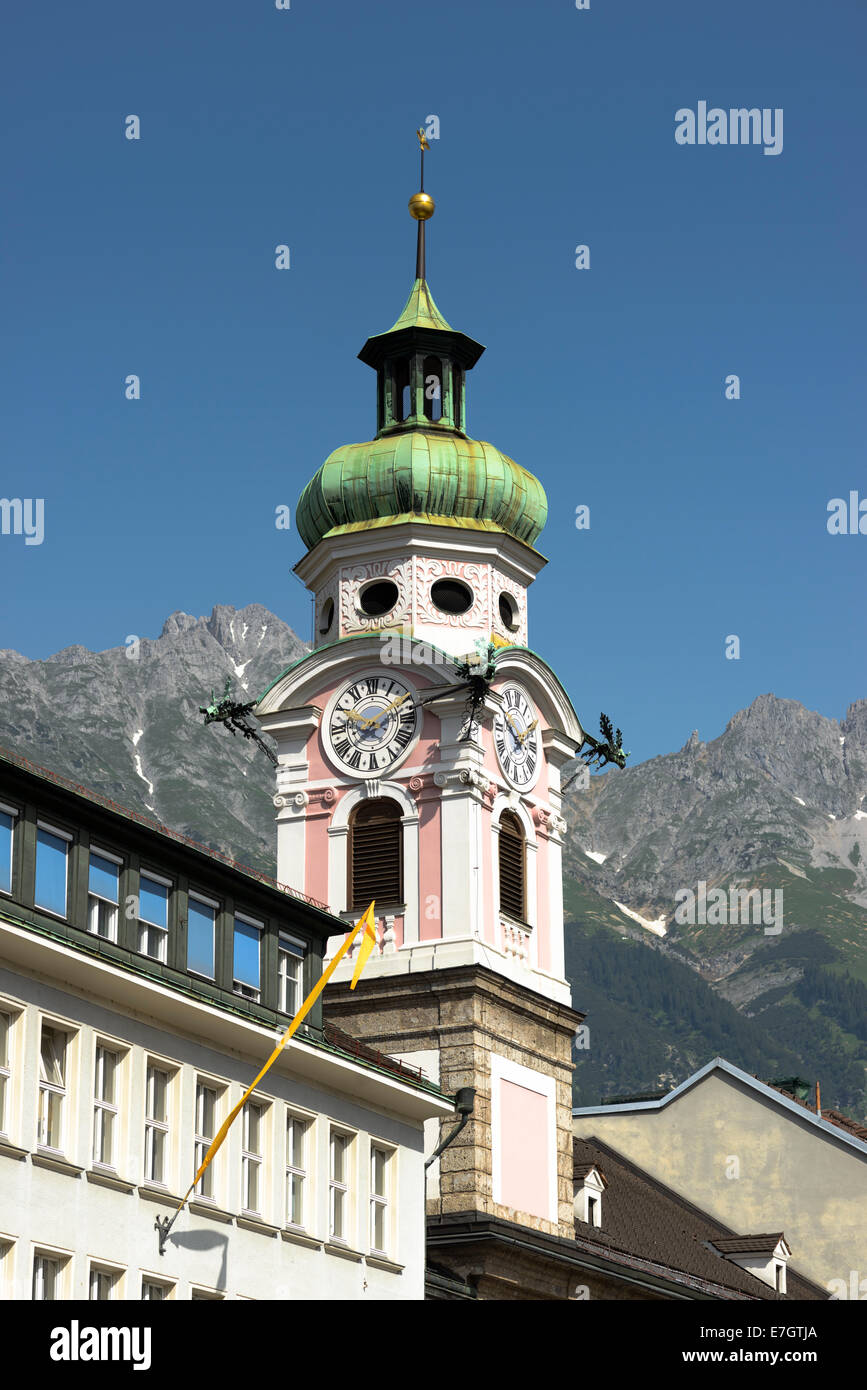 Spital Chiesa , Maria Teresa Street, Innsbruck, in Tirolo, Austria Foto Stock