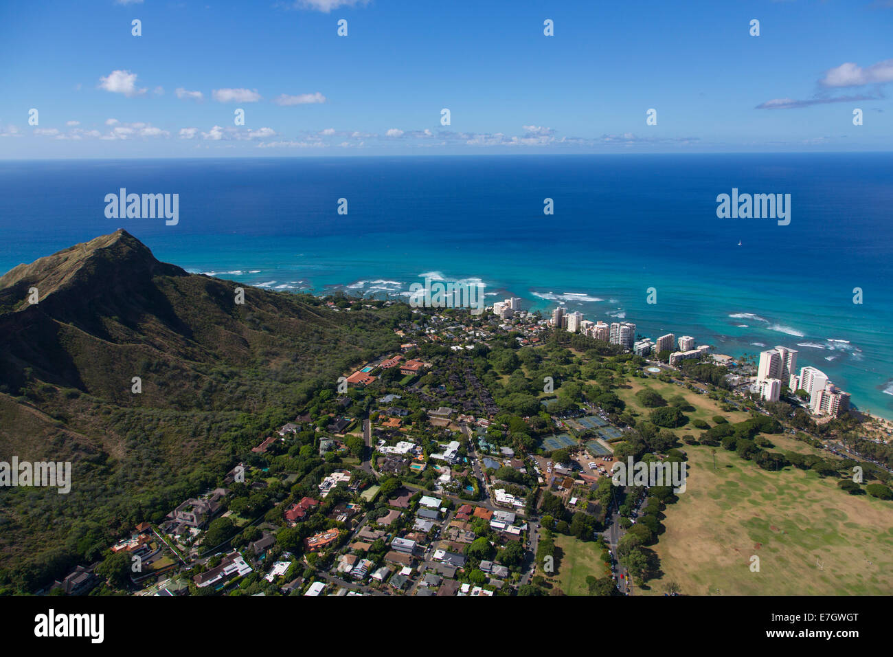 Gold Coast, Diamond Head, Waikiki, Honolulu Oahu, Hawaii Foto Stock