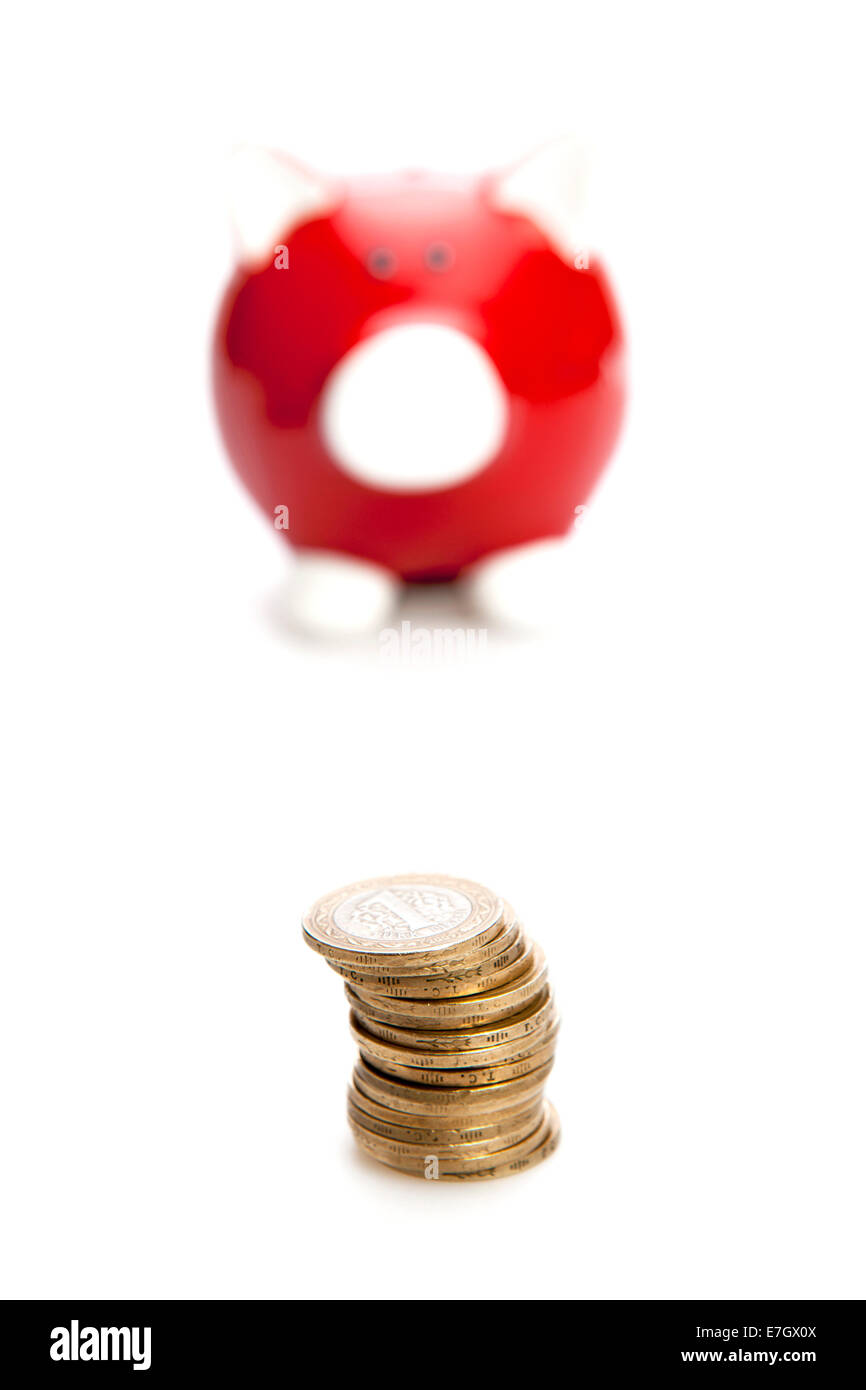 Home concetto delle finanze. Isolato su bianco Foto Stock